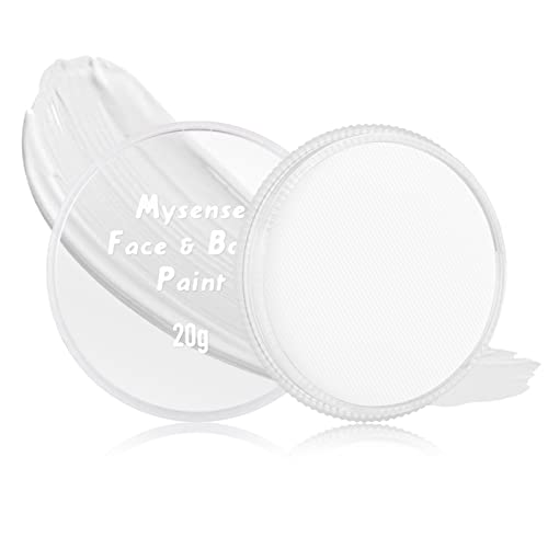 Mysense Clown White Face & Body Paint, Water-Activated Makeup, 20g