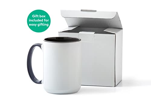 Cricut Beveled Sublimation Mug, 15 oz Ceramic Coffee Cup, White/Gray (3 Pack)