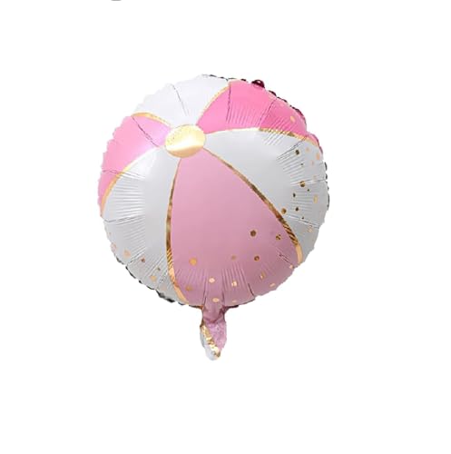 18 Inch Beach Ball Foil Balloons - Summer Pool & Party Decorations (8 Pack)