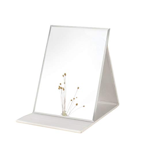 Portable Foldable HD Makeup Mirror - 6.9 x 4.9 Inch White Tabletop Mirror