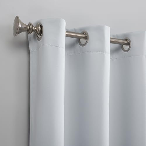 Sun Zero Easton Blackout Grommet Curtain Panel 40x54 Dove White – Energy Saving & Noise Reducing