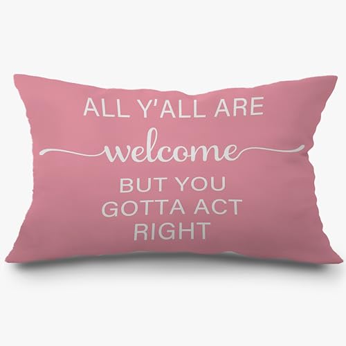 Pink Western Lumbar Pillow Cover 12x20 - Inspirational Quote Flannel Decor