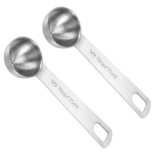 Lusofie 2 PCS Stainless Steel Measuring Spoons 7.5ml for Cooking