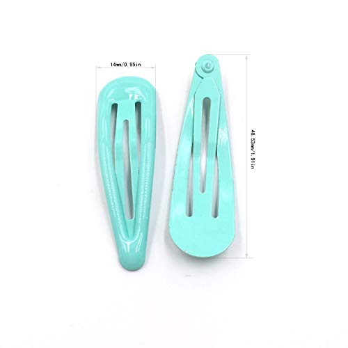 Art&Beauty 20-Piece Colorful Glossy Metal Snap Hair Barrettes 2 Inch