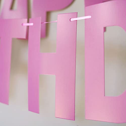 Pink Prestrung Happy Birthday Banner - Party Garland & Decorations
