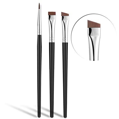 JASSINS 3-Piece Fine Angled Eyeliner Brush Set for Precise Eye Makeup