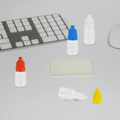 5ml Plastic Squeezable Dropper Bottles, 4 Pack Travel Liquid Dispensers