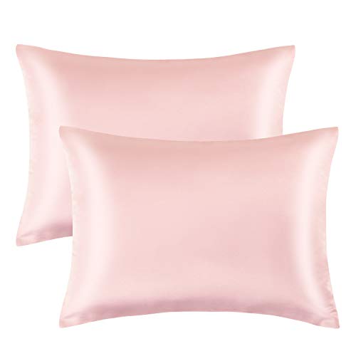 FLXXIE 2 Pack Pink Satin Toddler Pillowcases 13x18 Inch