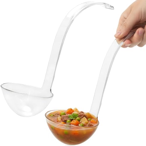 Disposable Clear Plastic Ladle Set - Sturdy Soup Serving Tool