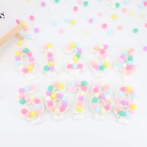 Rainbow Number 9 Birthday Candle - Macaron Colored Pastel Design
