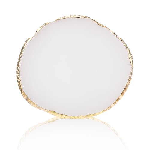 Ouligay Resin Makeup Mixing Palette with Gold Edge for Nail Art and Cosmetics