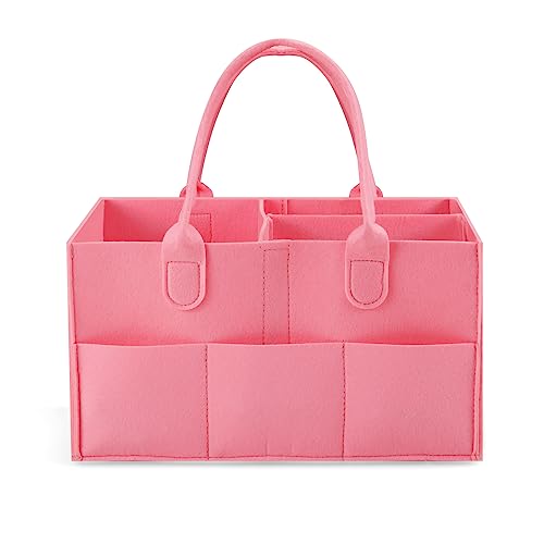 PandaEar Portable Baby Diaper Caddy Organizer - Light Pink