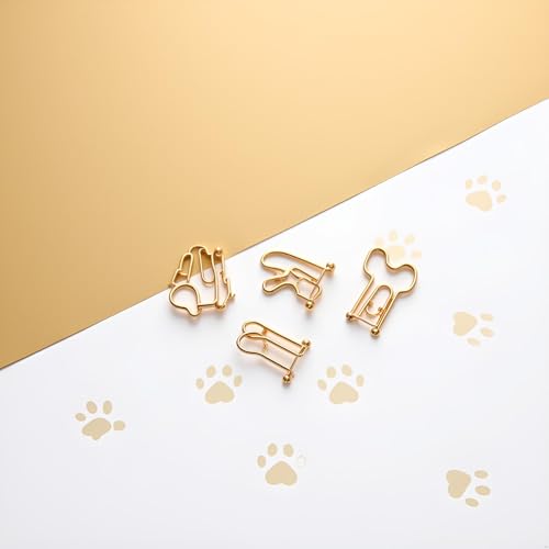 Gold Dachshund Paper Clips - Cute Dog Shaped Planner Bookmarks, 20 Pack