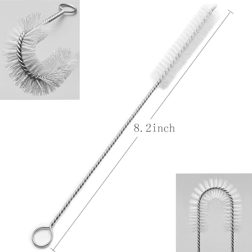 10-Pack Flexible Straw Cleaning Brushes - 8.2 Inch Nylon & Stainless Steel