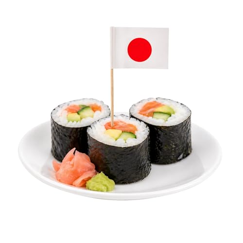 Restaurantware Japanese Flag Food Picks 2.6 Inch 100 Pack