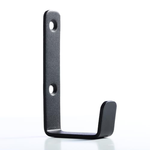 IBERDE Black Heavy Duty Stainless Steel Wall Hooks (6 Pack) for Garage, Coat, Towel & More