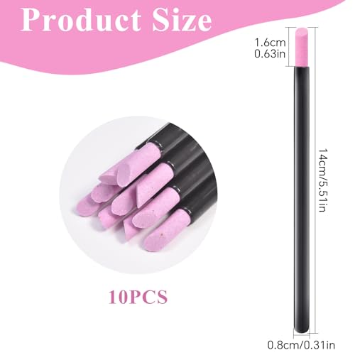 10Pcs Pumice Stone Nail File Cuticle Remover Pen Manicure Tool