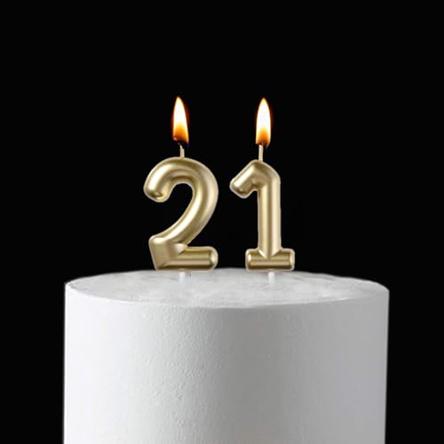 Glitter Gold Number 12 Birthday Candle - 2 Pack for Celebrations