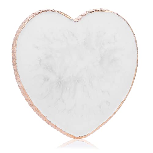WLLHYF Resin Nail Art Palette Gold Edge Heart Shaped Makeup Mixing Tray