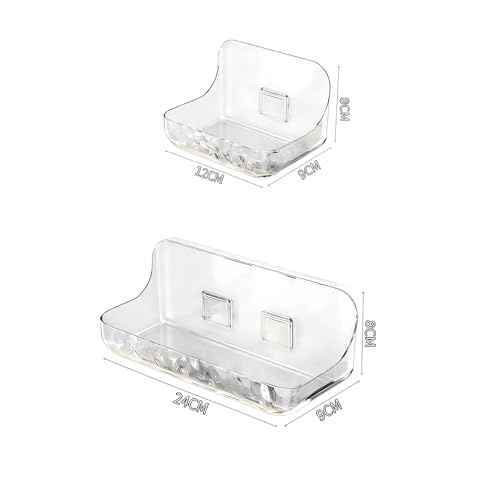 Acrylic Wall Mounted Storage Organizer Set - Drill-Free Bathroom Caddy