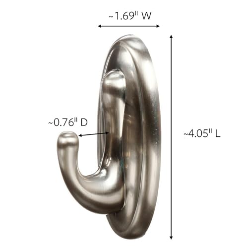 Command 5 lb Brushed Nickel Hook with Adhesive Strips - Variation 1