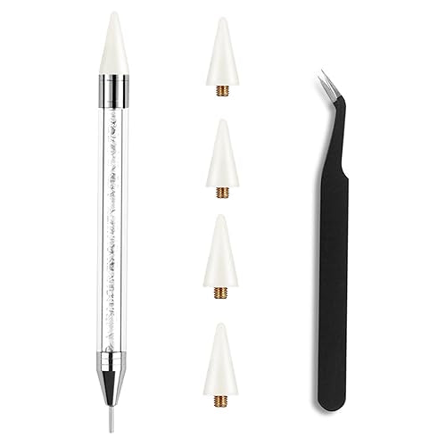 Kaychan Rhinestone Applicator Tool with Dual-Ended Wax Pen and Tweezers