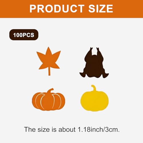 Fall Confetti Thanksgiving Table Decorations Maple Leaves and Pumpkins