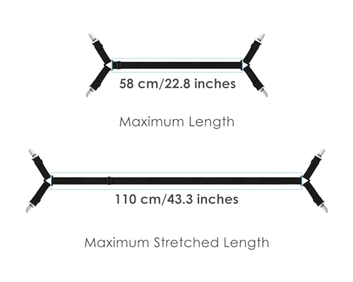 Adjustable Bed Sheet Holder Straps for Queen & King Beds - 2 Pack