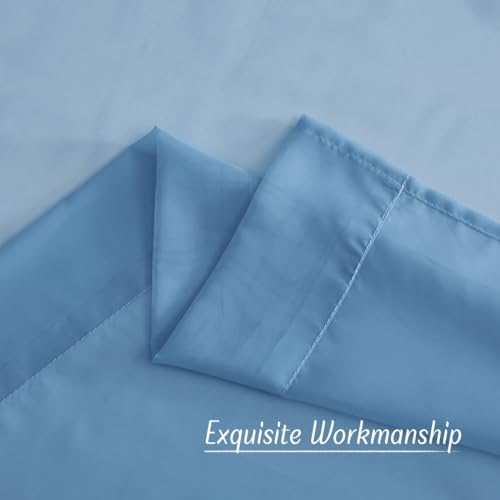 NICETOWN Stone Blue Sheer Curtains 96" Grommet Drapes - 2 Panels