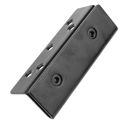 Heavy-Duty Black Frame Column Brackets - 2PCS Double-Hook Design for Bed Frame Reinforcement
