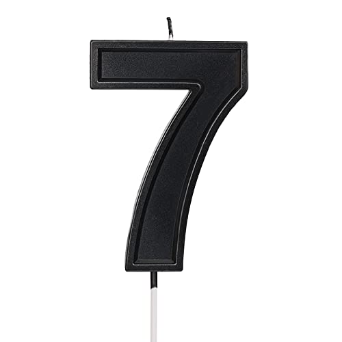 Luter 3.94 Inch Black Number 7 Birthday Candle Cake Decoration