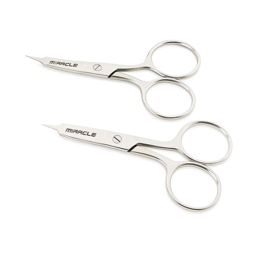 MIRACLE Cuticle Scissors Set 2-Pack Stainless Steel Precision Nail Tools