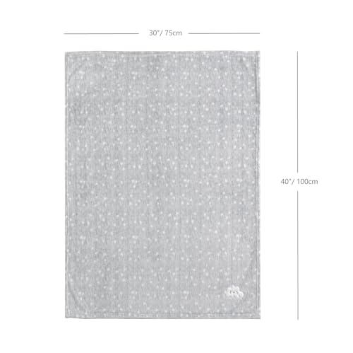 CREVENT 2-Piece Baby Blanket Set, 30x40 Flannel Fleece, Cloud & Heart