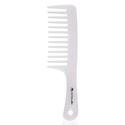 HYOUJIN Large Wide Tooth Detangling Hair Comb for Curly and Wet Hair, White