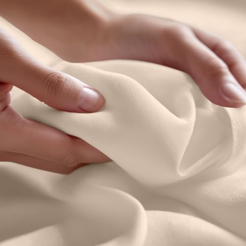 Queen Size Beige Flat Sheet Set - Pack of 6 Ultra Soft Microfiber