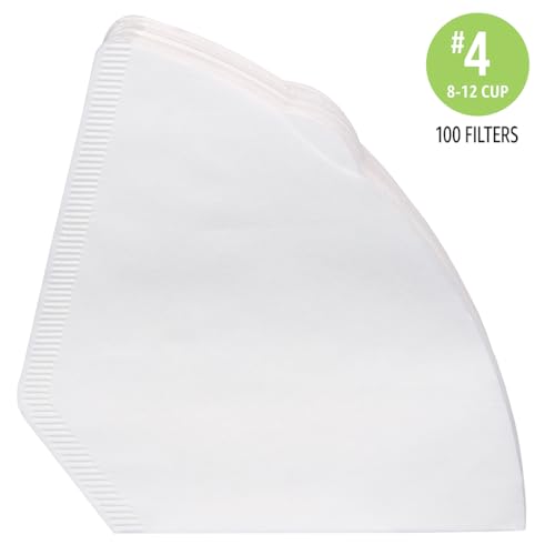 Amazon Basics #4 Cone Coffee Filters - 100 Count for 8-12 Cup Makers