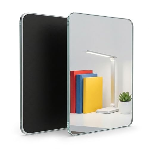Magnetic Locker Mirror 5x7 Inches - Frameless Glass for School & Home - Variation 1