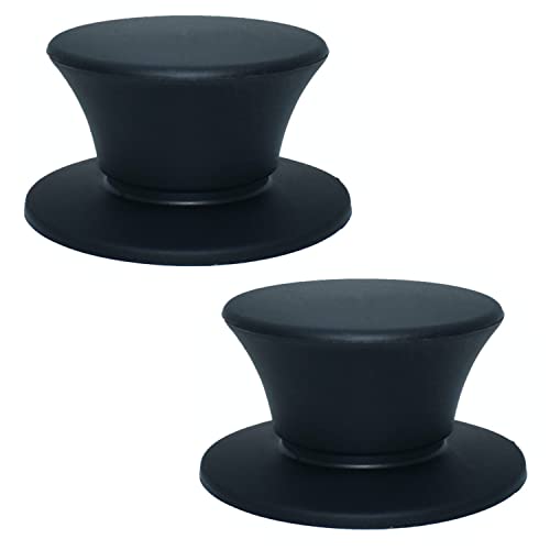 Universal Silicone Pot Lid Knob Replacement 2-Pack Black Cookware Handles