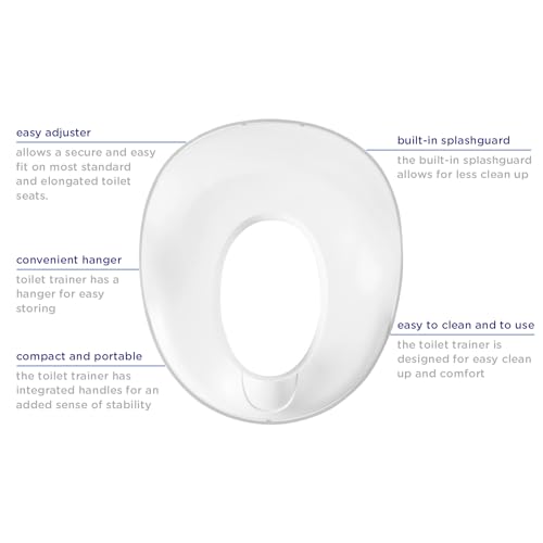 Ubbi Adjustable Toilet Trainer for Toddlers with Handles, Gray (2 Pack)
