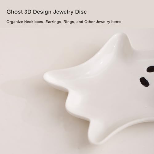 Ceramic Ghost Trinket Dish | Halloween Jewelry Storage Tray