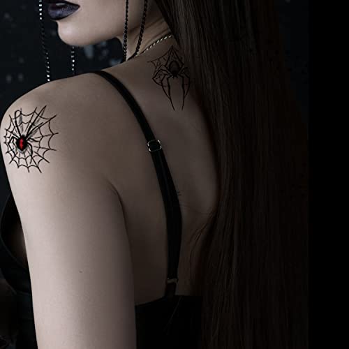 Spider Temporary Tattoos Web Gothic Face Makeup Stickers for Halloween