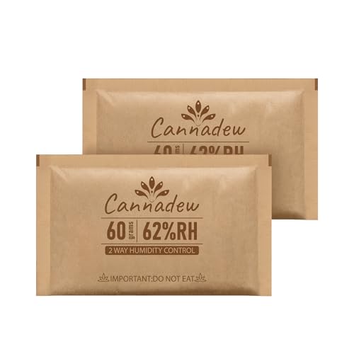 CANNADEW 62% RH Two-Way Humidity Control Packs, 60g Large Size (6 Pack)