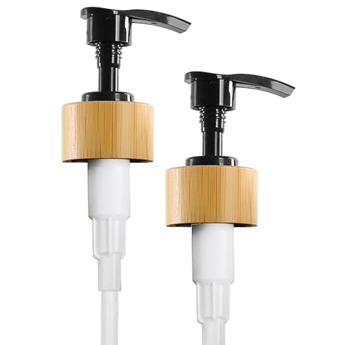 MOMEEMO Bamboo Soap Dispenser Pump Replacement Black 2-Pack for MOMEEMO Dispensers