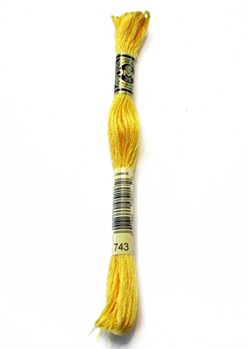 DMC 6-Strand Embroidery Cotton - 8.7 Yards, Medium Yellow