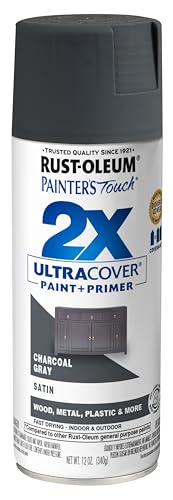 Rust-Oleum Painter's Touch 2X Ultra Cover Spray Paint, Satin Charcoal Gray