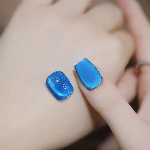 NAILKISS Cat Eye Magnetic Gel Polish Blue 9D Galaxy Glitter with Stick