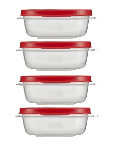 Utensilux 1.25 Cup Food Storage Containers with Easy Find Lids, 4 Pack