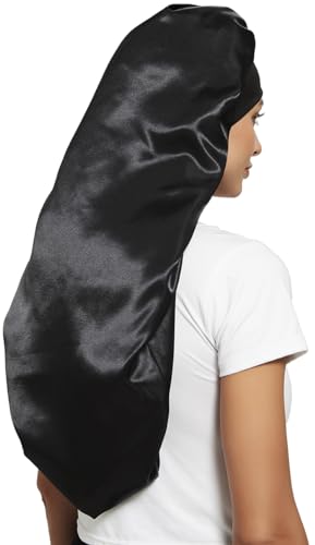 Extra Large Satin Braid Bonnet for Sleeping, 27-Inch Long Hair Wrap Cap