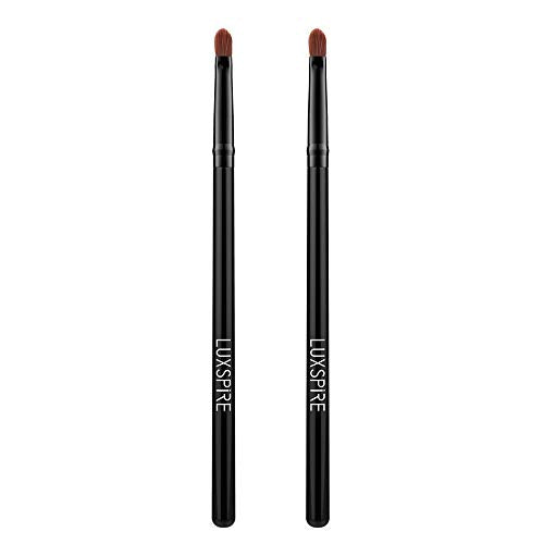 Luxspire Lip Brush and Concealer Brush Set, 2 Pieces Black Synthetic