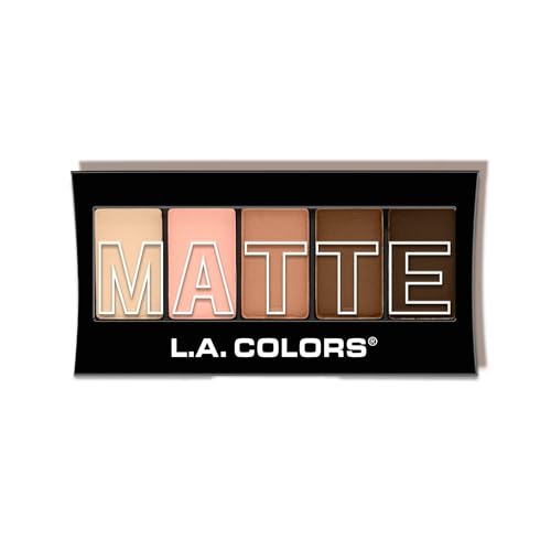 L.A. Colors 5 Color Matte Eyeshadow Palette Tan Khaki CEM478